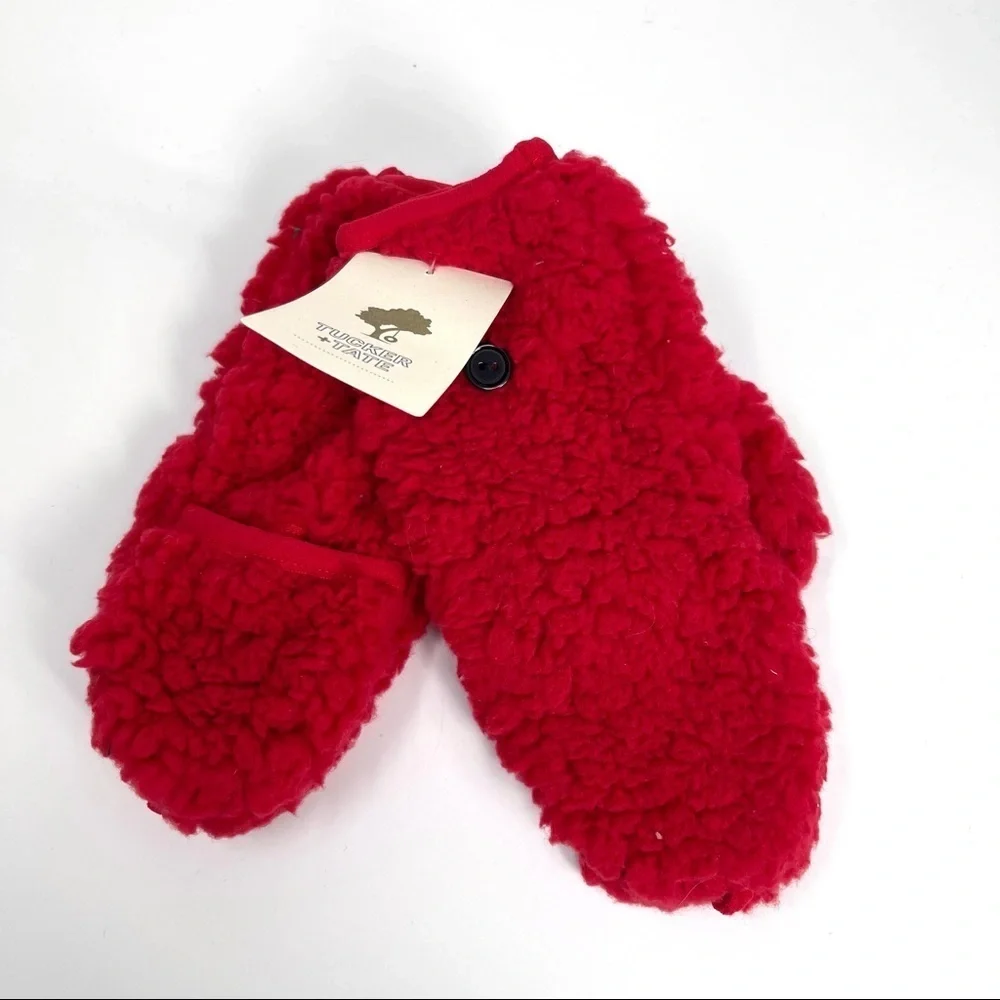 Tucker + Tate faux fur mittens Red Fuzzy